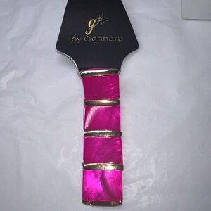 G by Gennaro Hot Pink Pearlized Stretch Bar Bracelet